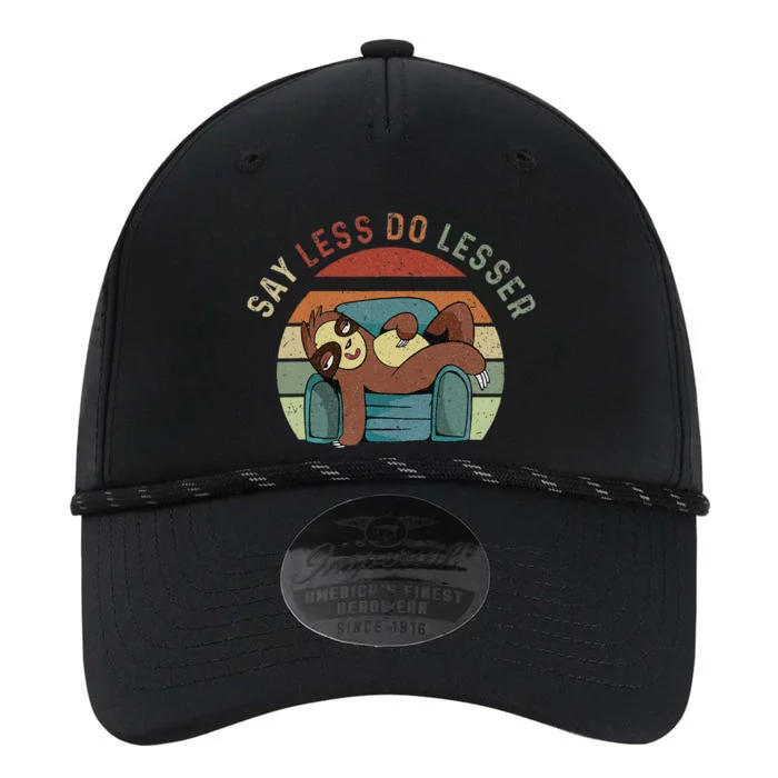 Say Less Do Lesser Retro Funny Sloth Saying Performance The Dyno Cap