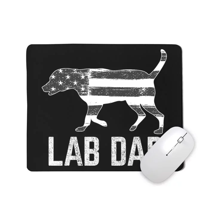 Silver Lab Dad Vintage Patriotic Labrador With American Flag Mousepad