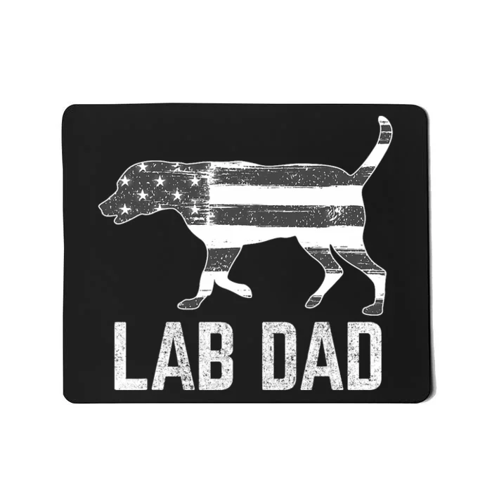 Silver Lab Dad Vintage Patriotic Labrador With American Flag Mousepad