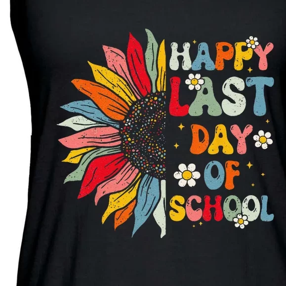 Sunflower Last Day of School Teacher End Year Preschool Ladies Essential Flowy Tank