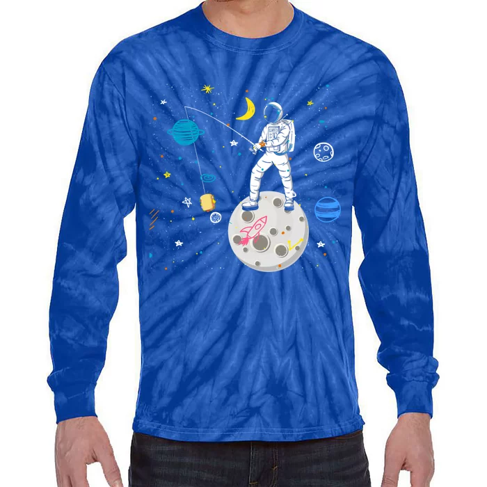 Sandwich Lover Design For Fishing And Astronaut Fans Gift Tie-Dye Long Sleeve Shirt