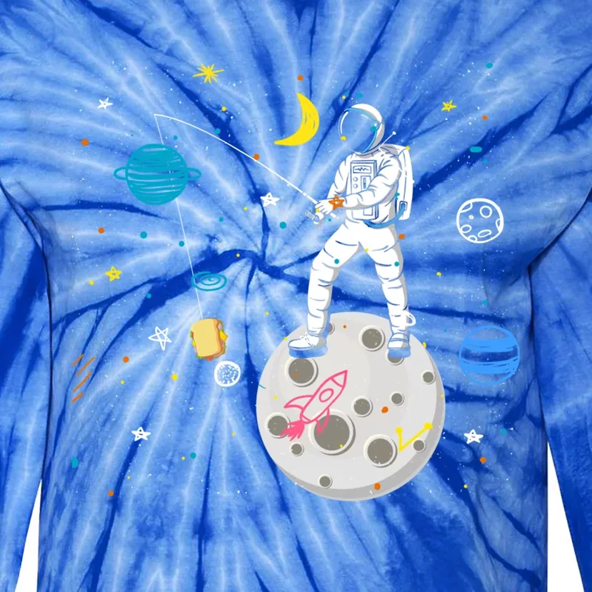 Sandwich Lover Design For Fishing And Astronaut Fans Gift Tie-Dye Long Sleeve Shirt