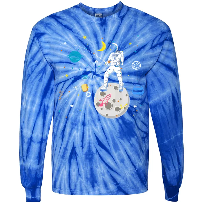 Sandwich Lover Design For Fishing And Astronaut Fans Gift Tie-Dye Long Sleeve Shirt