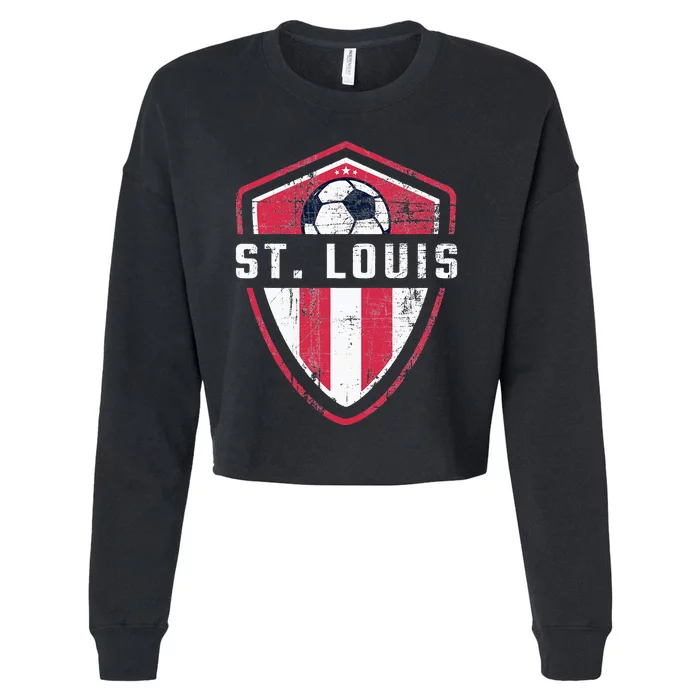 St Louis Er Retro Vintage Badge Cropped Pullover Crew