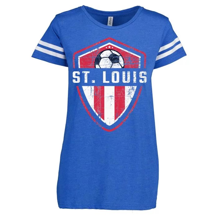 St Louis Er Retro Vintage Badge Enza Ladies Jersey Football T-Shirt