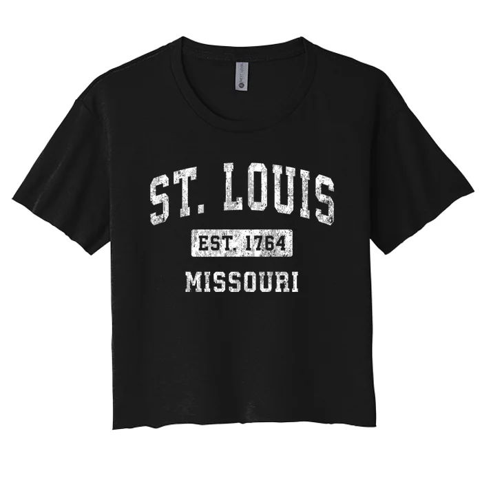 St. Louis Est 1764 Missouri Mo Vintage Established Sports Design Women's Crop Top Tee