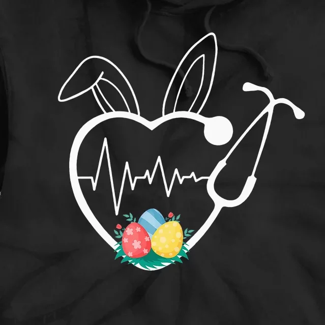 Stethoscope Love Easter Nurse Life Egg Nurse Easter Bunny Tie Dye Hoodie