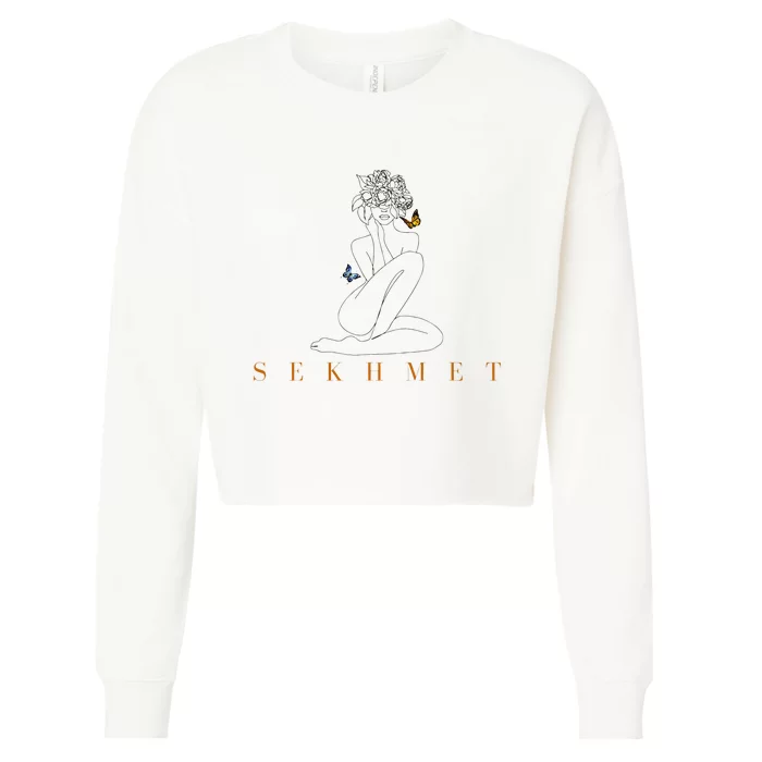 Sekhmet Lioness Egyptian Goddess Of Healing Cropped Pullover Crew