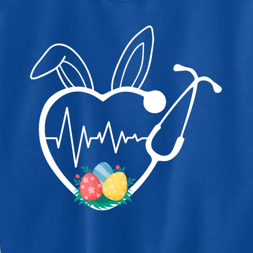 Stethoscope Love Easter Nurse Life Egg Nurse Easter Bunny Funny Gift Kids Sweatshirt