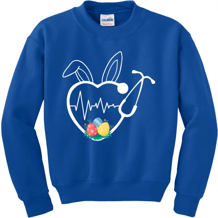 Stethoscope Love Easter Nurse Life Egg Nurse Easter Bunny Funny Gift Kids Sweatshirt