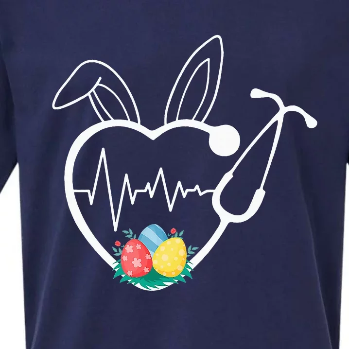 Stethoscope Love Easter Nurse Life Egg Bunny Sueded Cloud Jersey T-Shirt