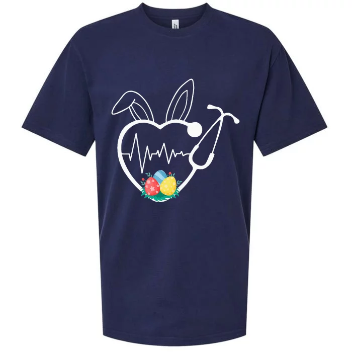 Stethoscope Love Easter Nurse Life Egg Bunny Sueded Cloud Jersey T-Shirt