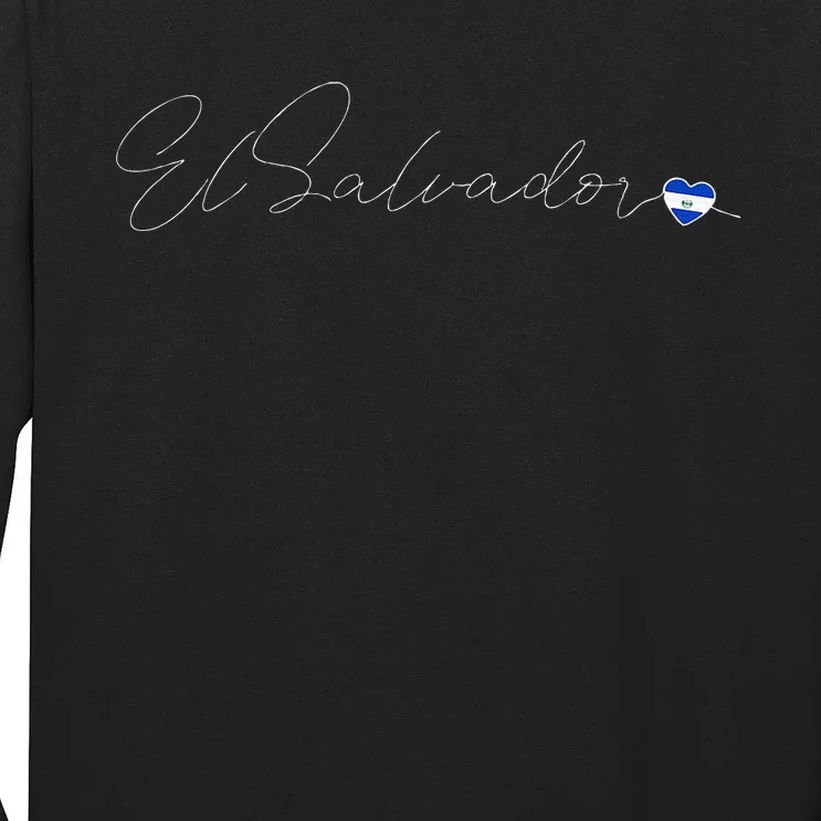 Simple Love El Salvadorian Flag Heart On El Salvador Long Sleeve Shirt