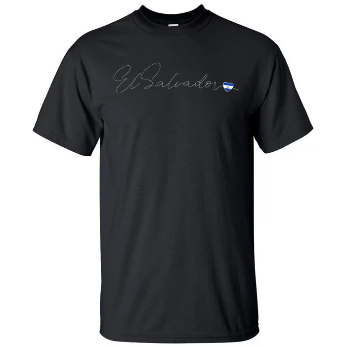 Simple Love El Salvadorian Flag Heart On El Salvador Tall T-Shirt