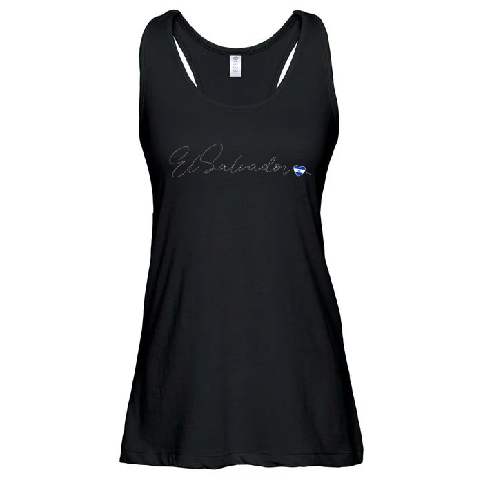 Simple Love El Salvadorian Flag Heart On El Salvador Ladies Essential Flowy Tank