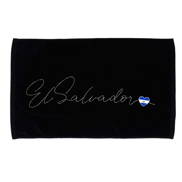 Simple Love El Salvadorian Flag Heart On El Salvador Microfiber Hand Towel