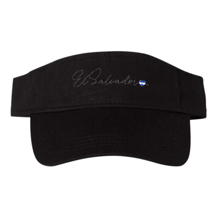 Simple Love El Salvadorian Flag Heart On El Salvador Valucap Bio-Washed Visor