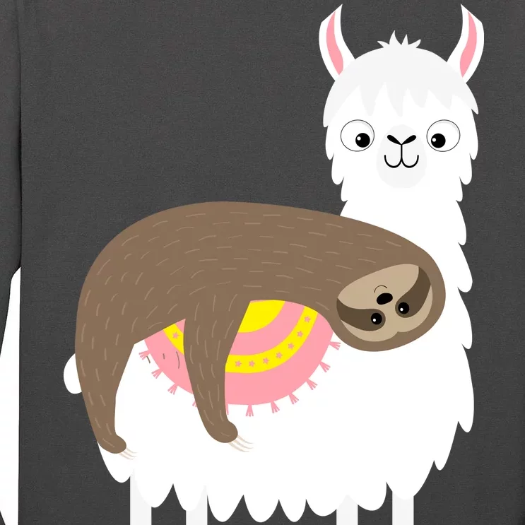 Sleeping Sloth On A Llama Tall Long Sleeve T-Shirt