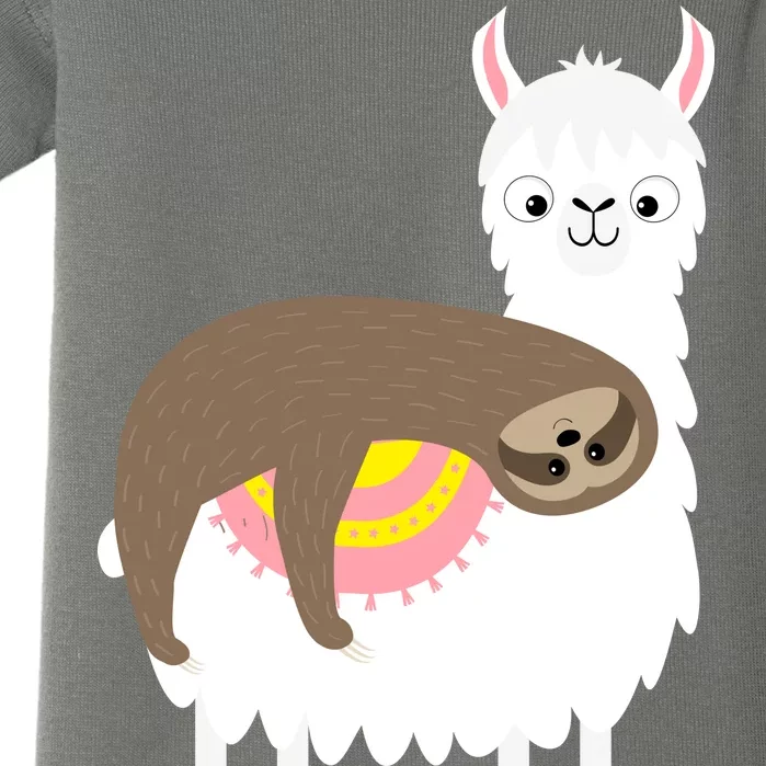 Sleeping Sloth On A Llama Baby Bodysuit