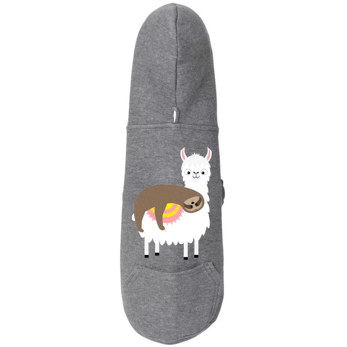 Sleeping Sloth On A Llama Doggie 3-End Fleece Hoodie