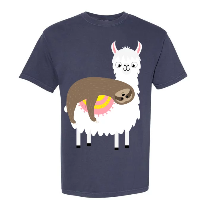 Sleeping Sloth On A Llama Garment-Dyed Heavyweight T-Shirt