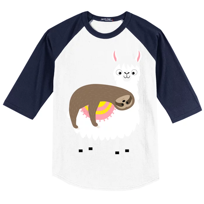 Sleeping Sloth On A Llama Baseball Sleeve Shirt