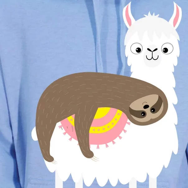 Sleeping Sloth On A Llama Unisex Surf Hoodie