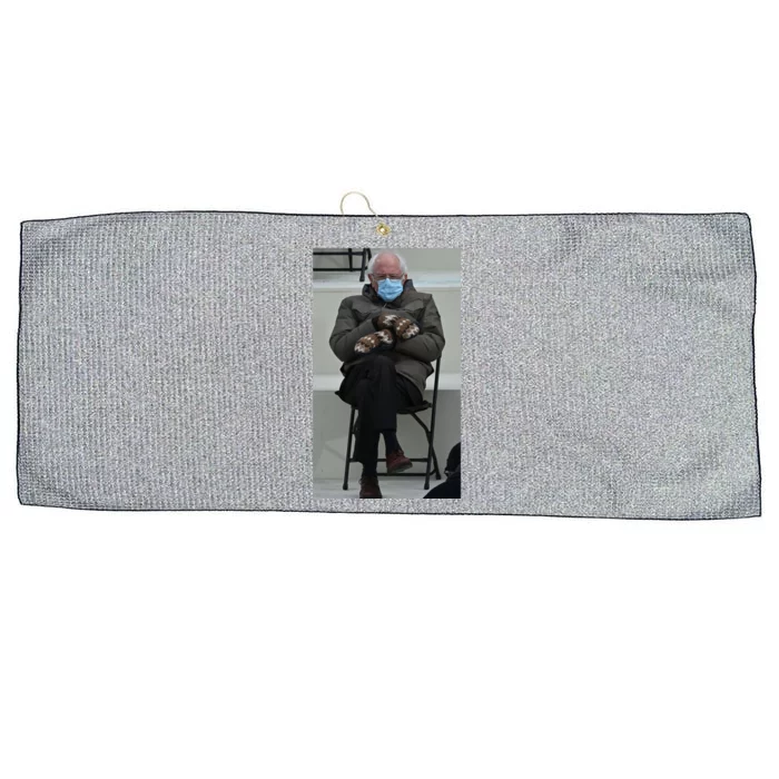 Sleepy Bernie Sanders Mittens Sitting Inauguration Large Microfiber Waffle Golf Towel