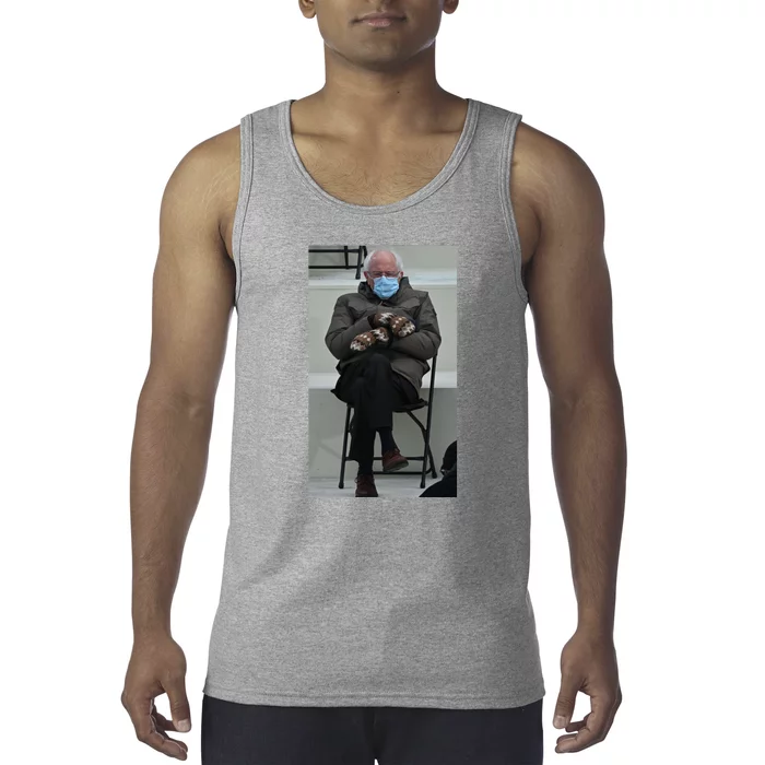 Sleepy Bernie Sanders Mittens Sitting Inauguration Tank Top