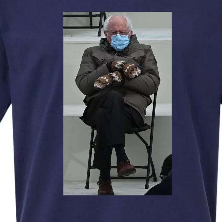 Sleepy Bernie Sanders Mittens Sitting Inauguration Sueded Cloud Jersey T-Shirt