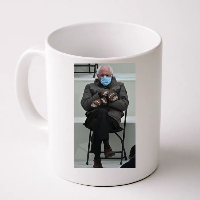 Sleepy Bernie Sanders Mittens Sitting Inauguration Front & Back Coffee Mug