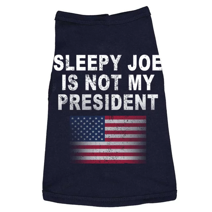 Sleepy Joe Is Not My President American Flag Doggie Tank