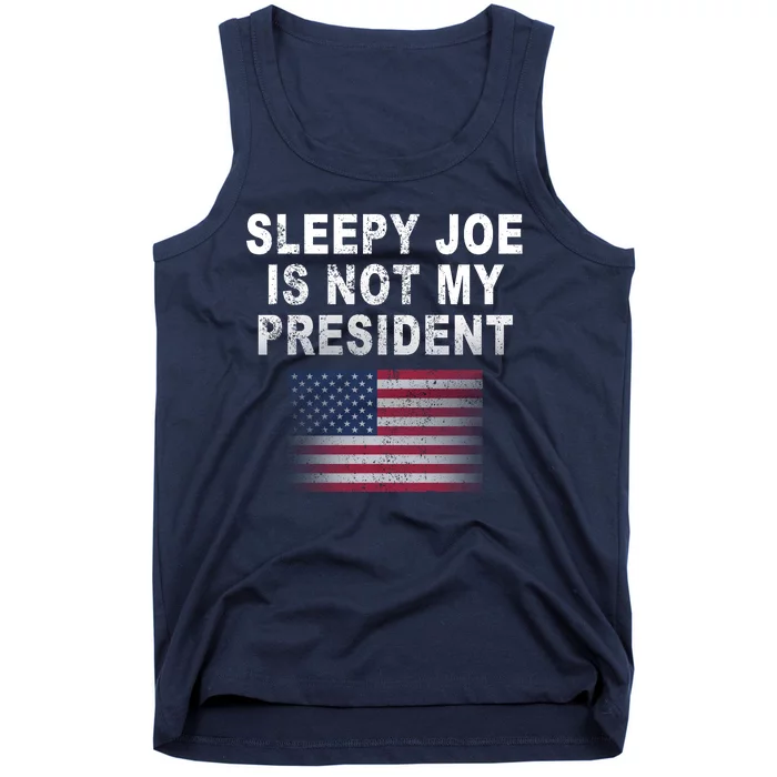 Sleepy Joe Is Not My President American Flag Tank Top