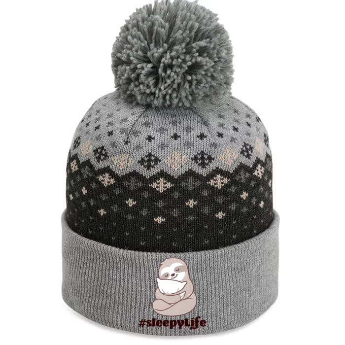 Sleepy Life Sloth The Baniff Cuffed Pom Beanie