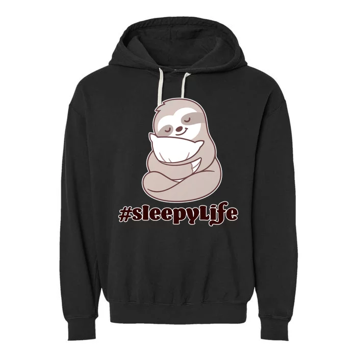 Sleepy Life Sloth Garment-Dyed Fleece Hoodie