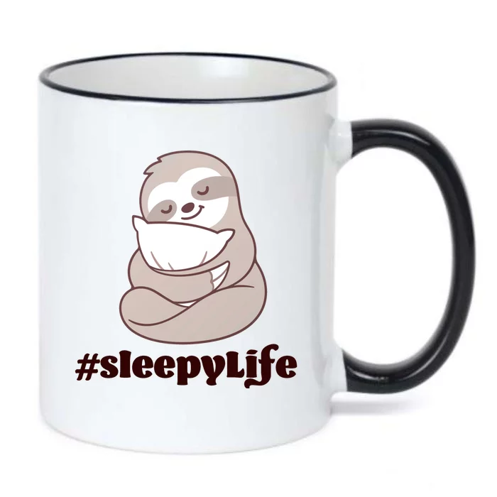 Sleepy Life Sloth Black Color Changing Mug