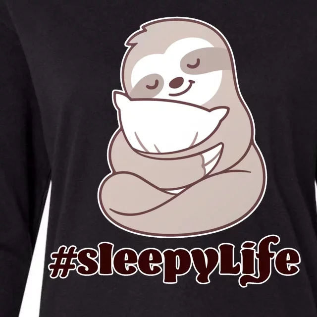 Sleepy Life Sloth Womens Cotton Relaxed Long Sleeve T-Shirt