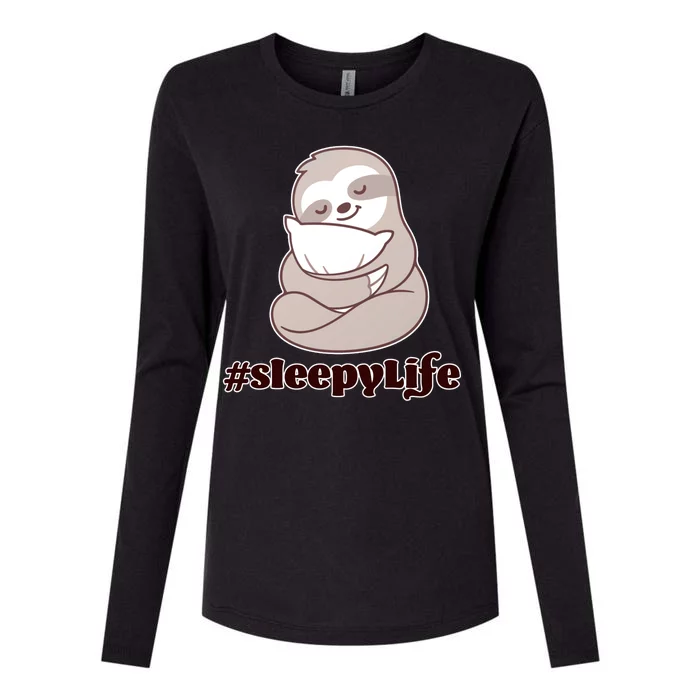 Sleepy Life Sloth Womens Cotton Relaxed Long Sleeve T-Shirt