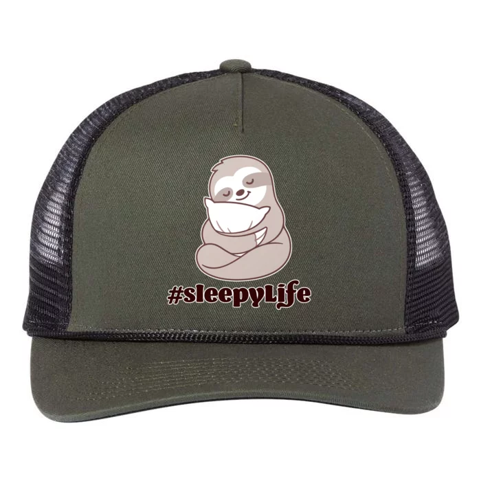 Sleepy Life Sloth Retro Rope Trucker Hat Cap