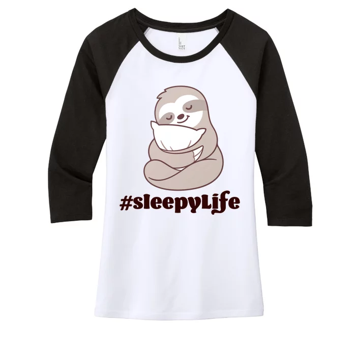 Sleepy Life Sloth Women's Tri-Blend 3/4-Sleeve Raglan Shirt