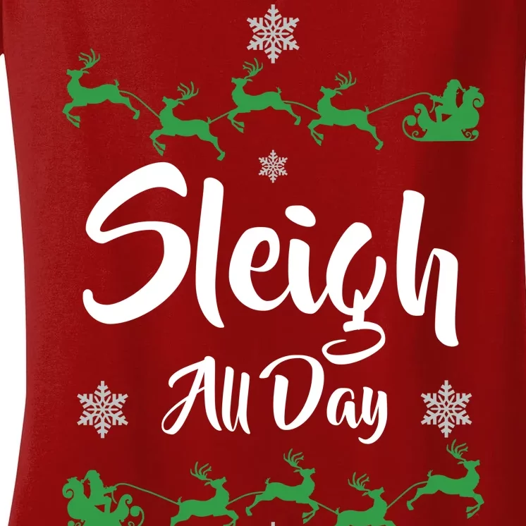 Sleigh All Day Women's V-Neck T-Shirt