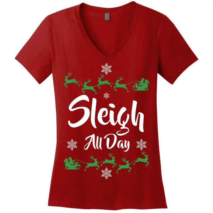 Sleigh All Day Women's V-Neck T-Shirt