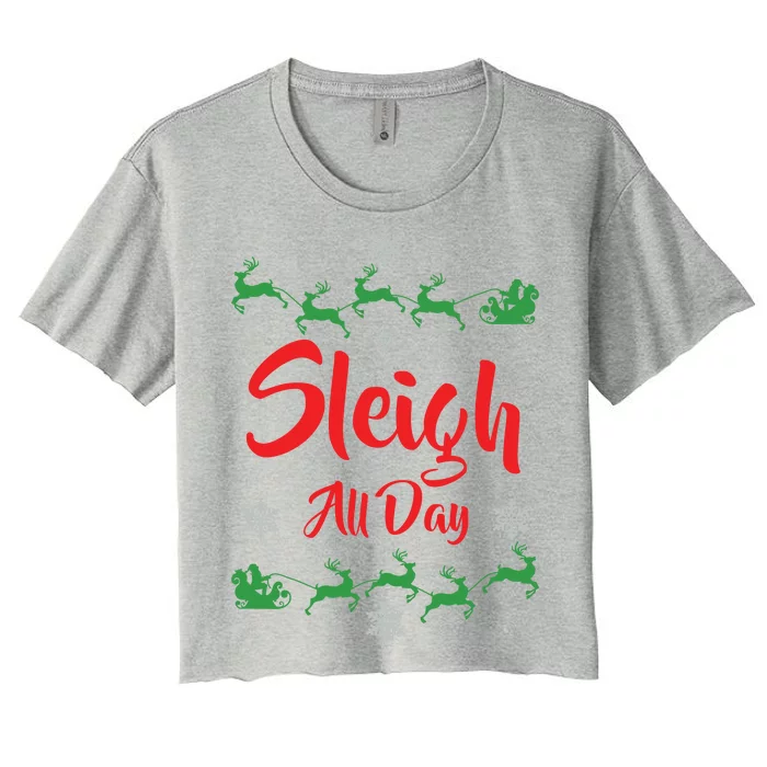 Sleigh All Day Women's Crop Top Tee