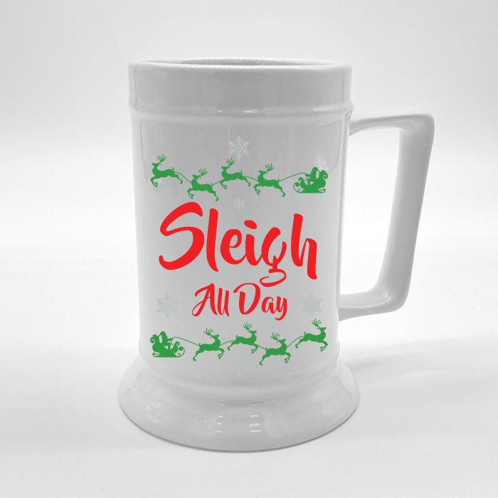 Sleigh All Day Front & Back Beer Stein