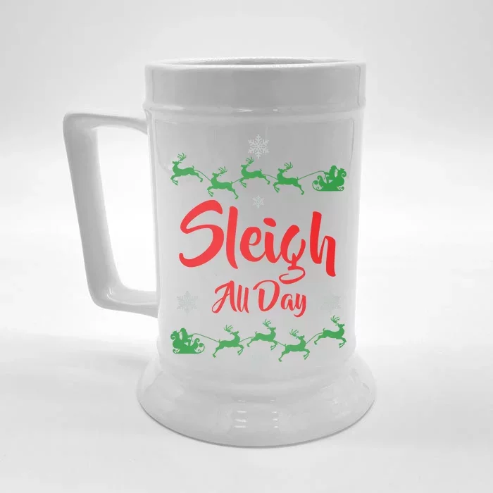 Sleigh All Day Front & Back Beer Stein