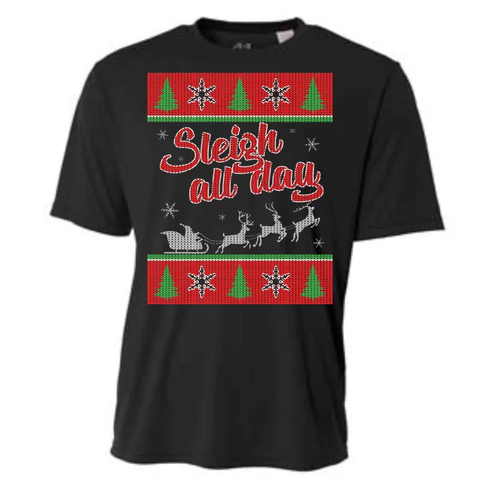 Sleigh All Day Ugly Christmas Cooling Performance Crew T-Shirt