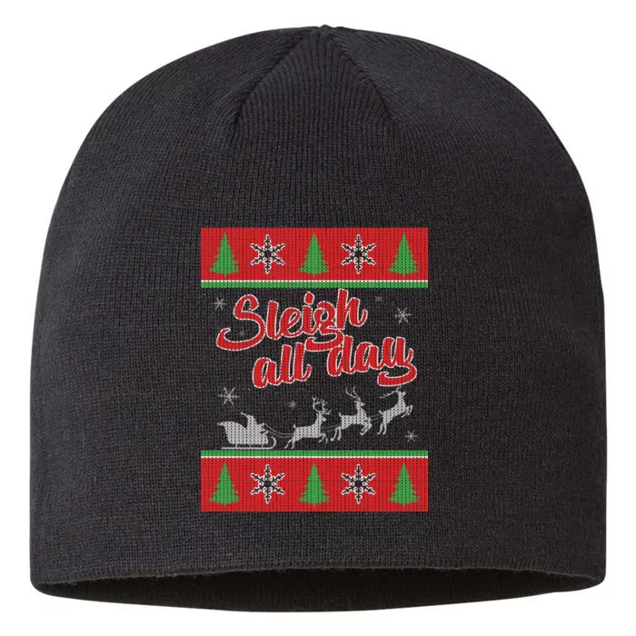 Sleigh All Day Ugly Christmas 8 1/2in Sustainable Knit Beanie