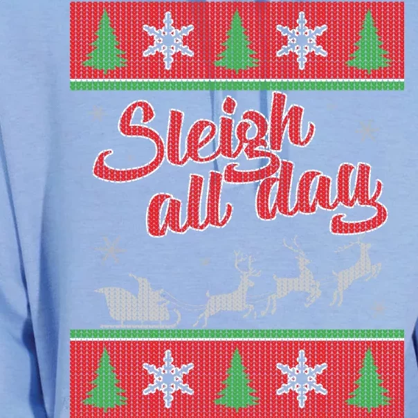 Sleigh All Day Ugly Christmas Unisex Surf Hoodie