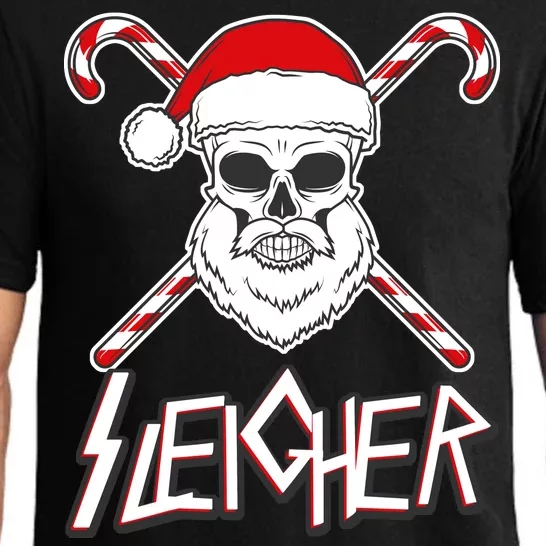 Sleigher Santa Candy Cane Skull Pajama Set