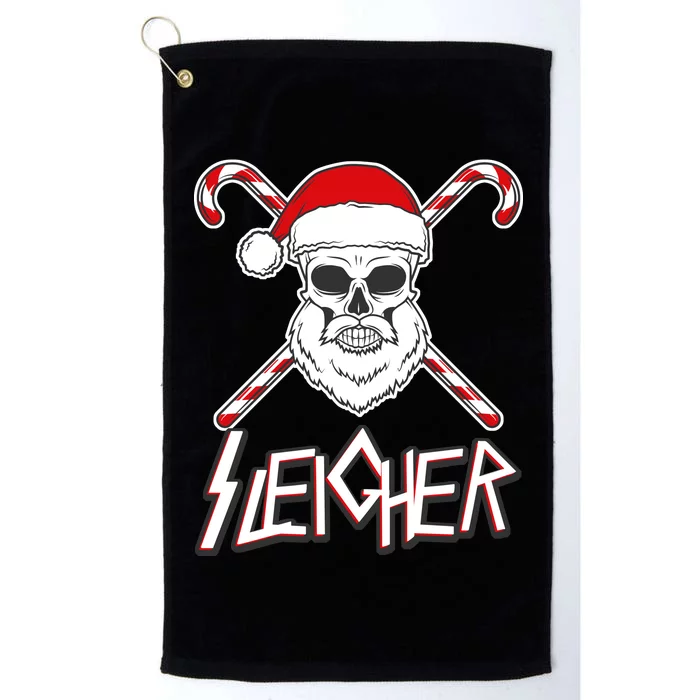 Sleigher Santa Candy Cane Skull Platinum Collection Golf Towel